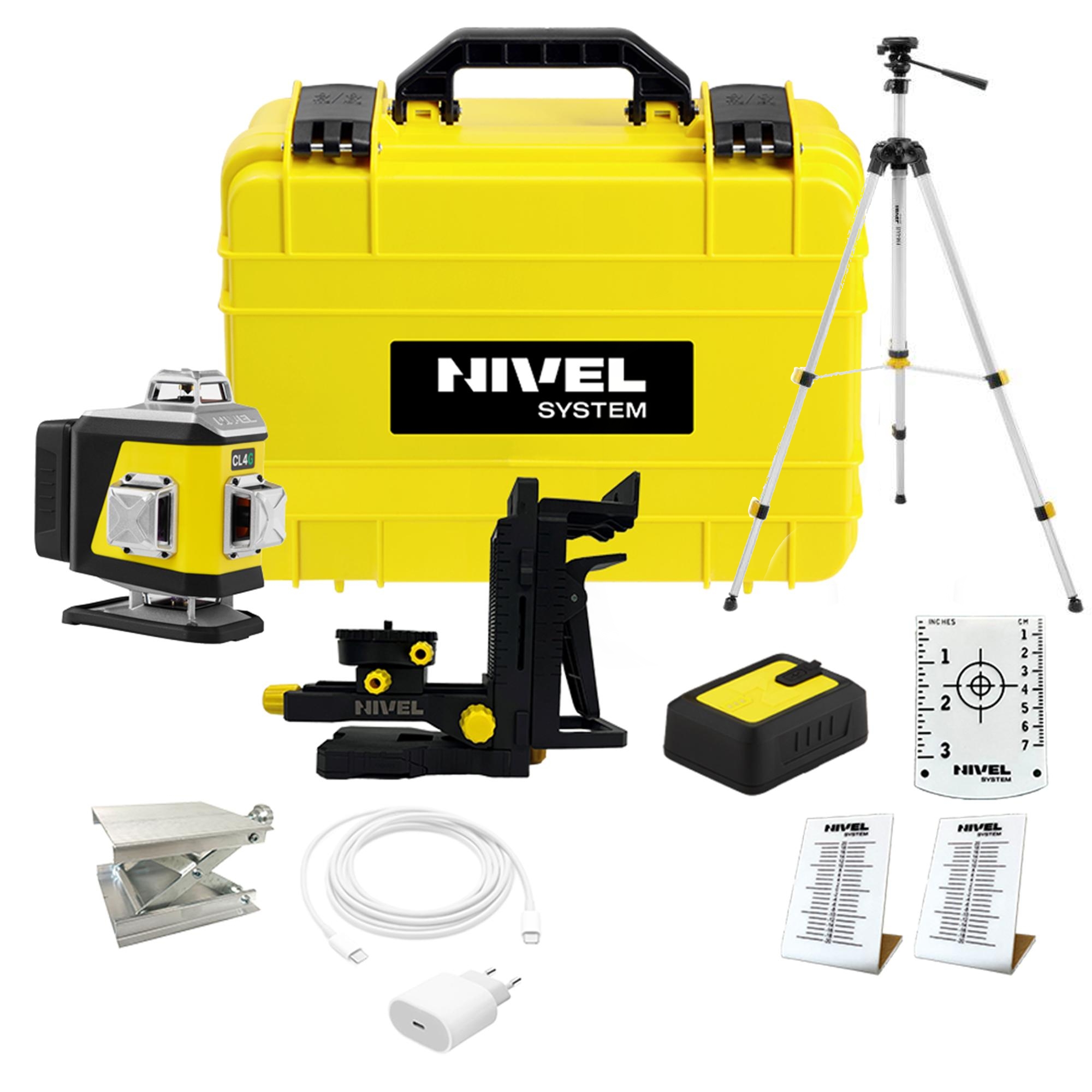 Laser krzyżowy 4x360 Nivel System CL4G LCD zielony + statyw SJJ-M1 EX 1 CL4G LCD