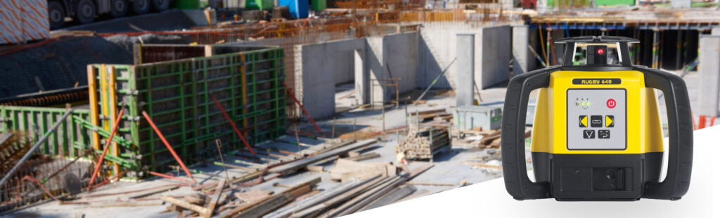 Niwelator laserowy Leica Rugby 640, ROD EYE 160, Akumulator 9 640